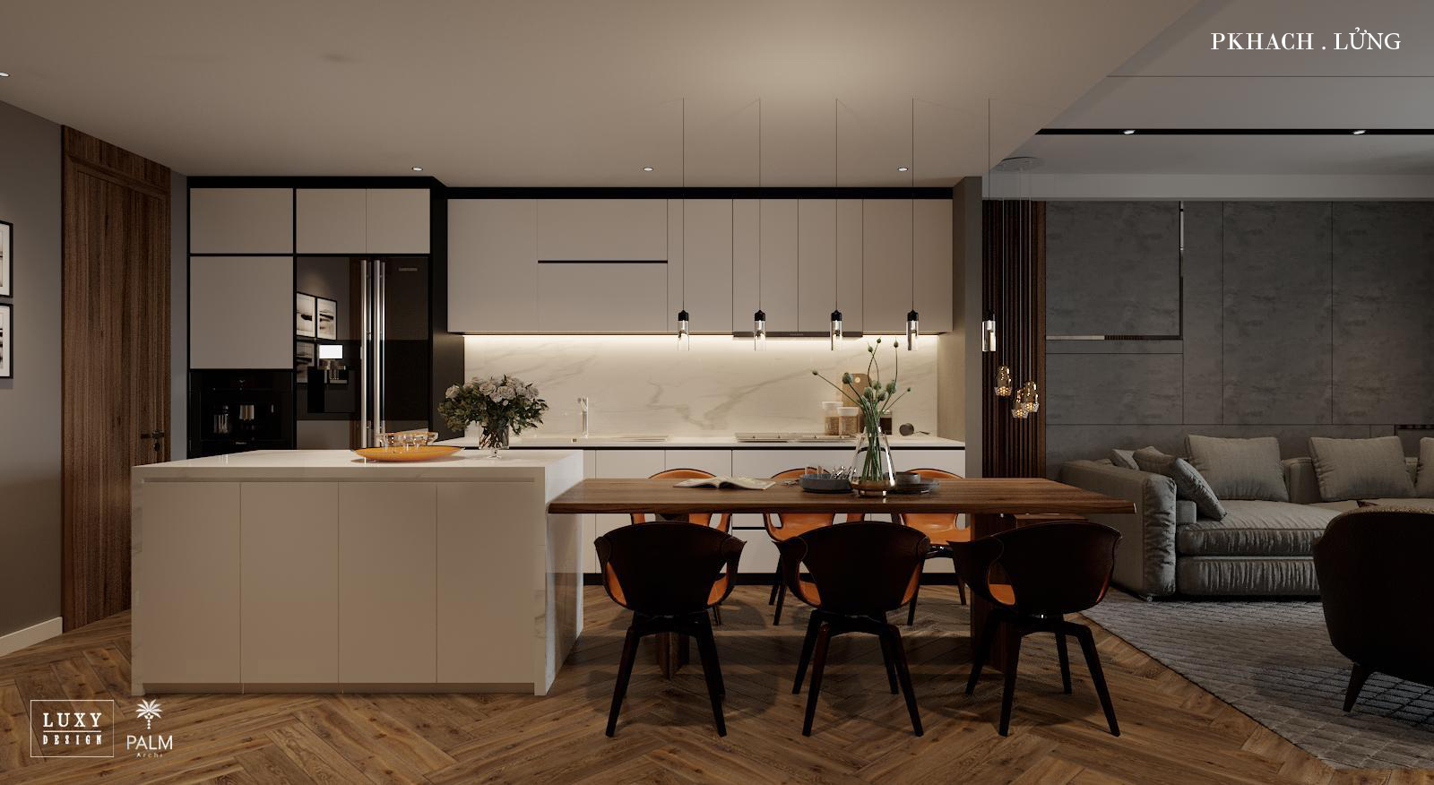 Thiết kế nội thất nhà phố phong cách hiện đại - Phòng bếp