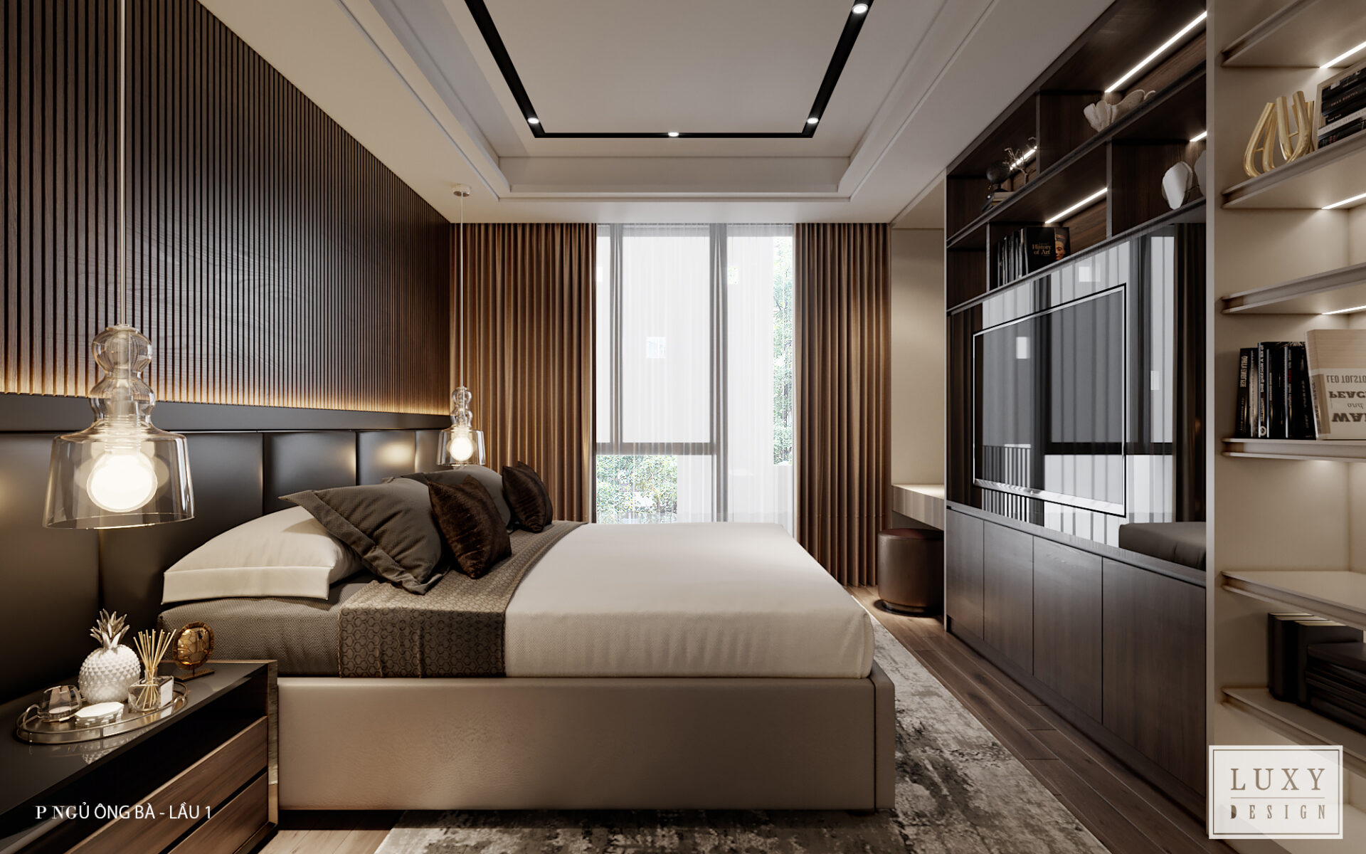Thiết kế nội thất nhà phố phong cách hiện đại - Phòng ngủ