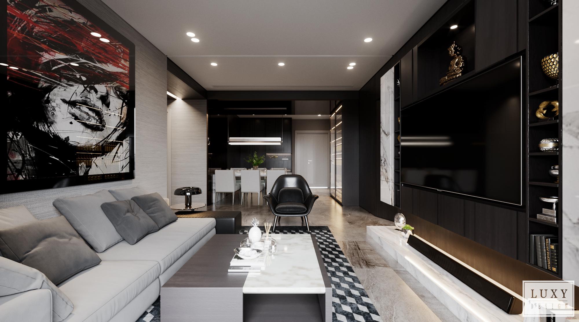 Thiết kế nội thất căn hộ Nam Phúc Phú Mỹ Hưng - Phòng khách