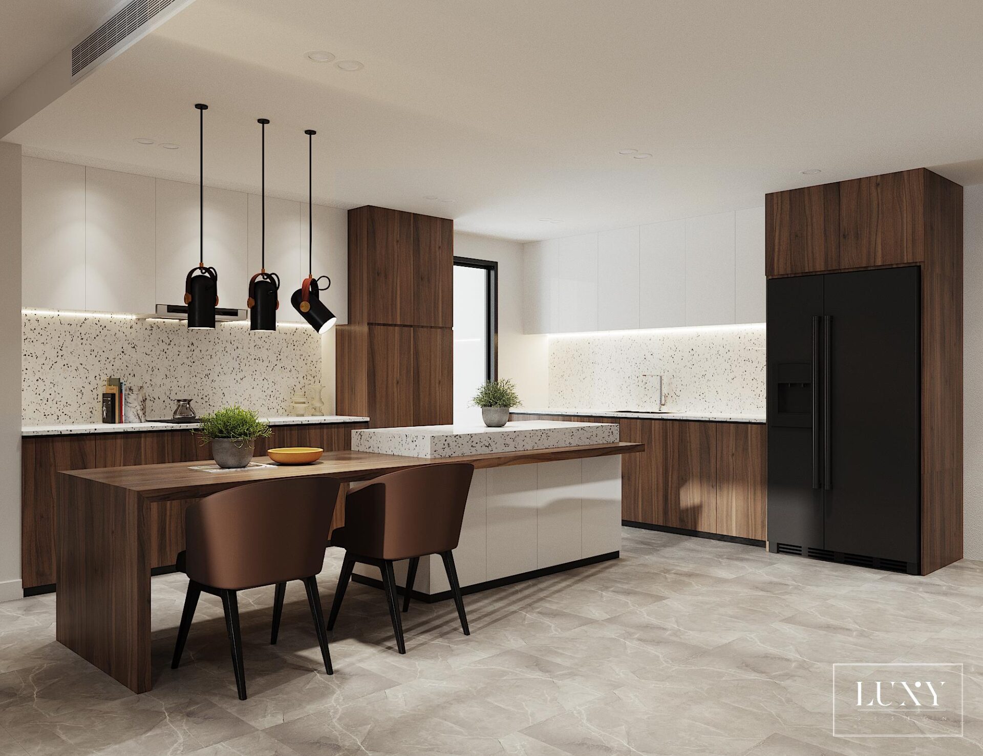 Thiết kế nội thất căn hộ 2PN Hà Đô - Phòng bếp