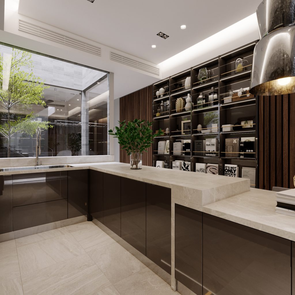 Thiết kế nội thất nhà phố - văn phòng Tân Bình - Khu vực bếp