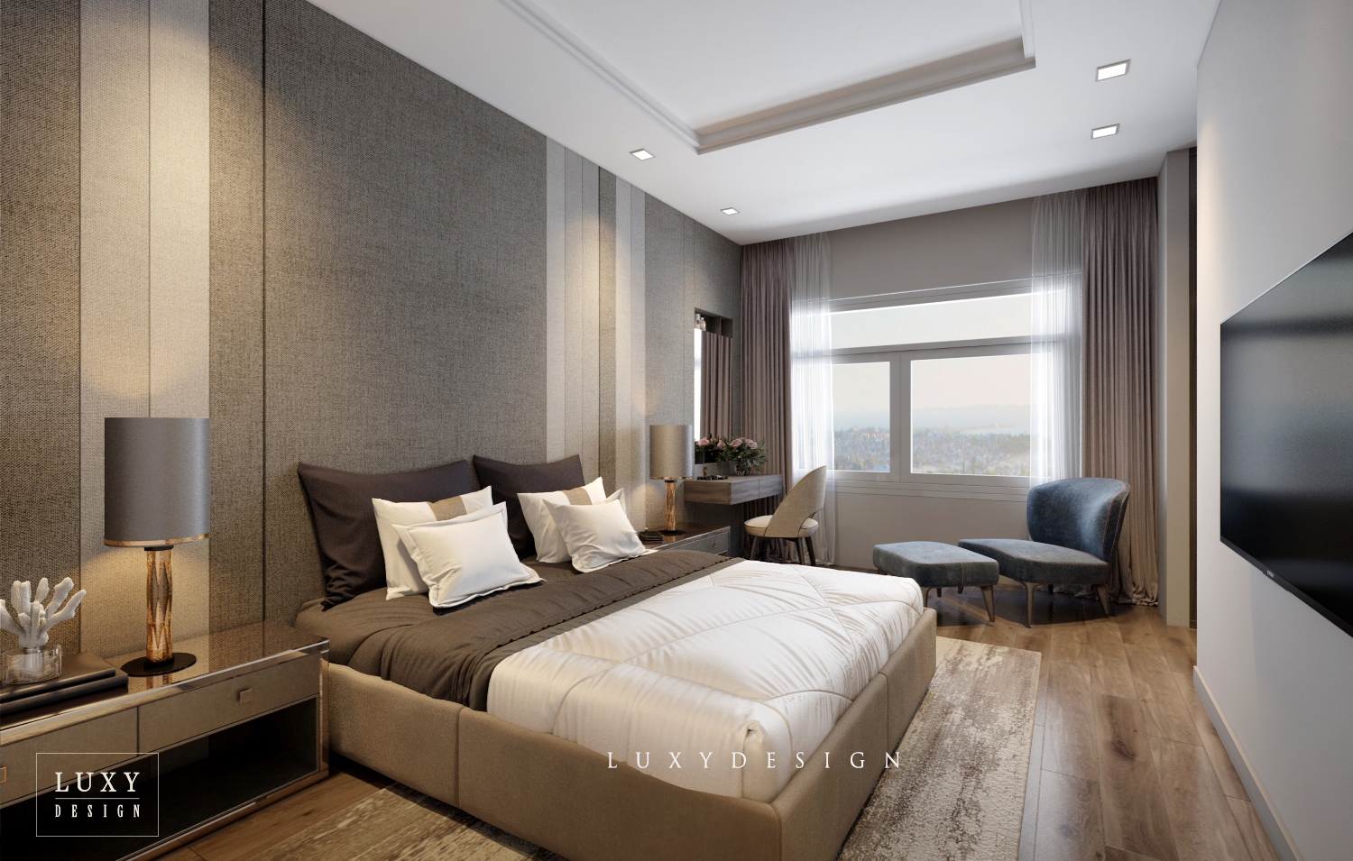 Thiết kế nội thất căn hộ Sky Center Phổ Quang - Phòng ngủ 2