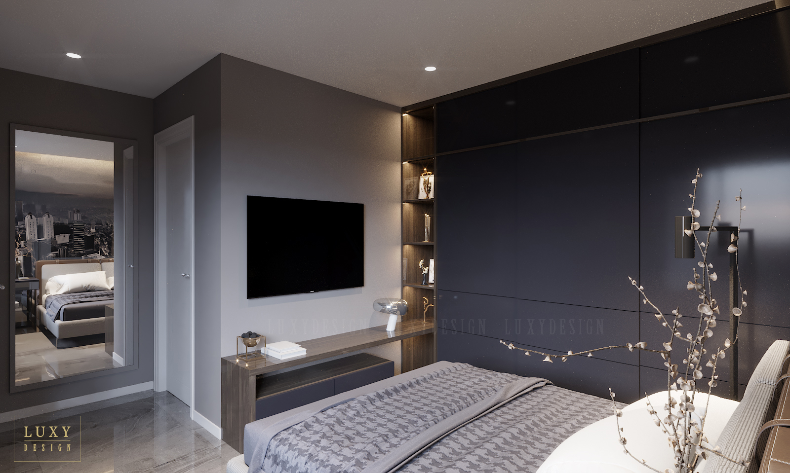 Thiết kế nội thất căn hộ Millennium quận 4 - Phòng ngủ