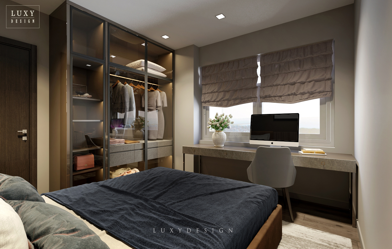 Thiết kế nội thất căn hộ Sky Center Phổ Quang - Phòng ngủ nhỏ