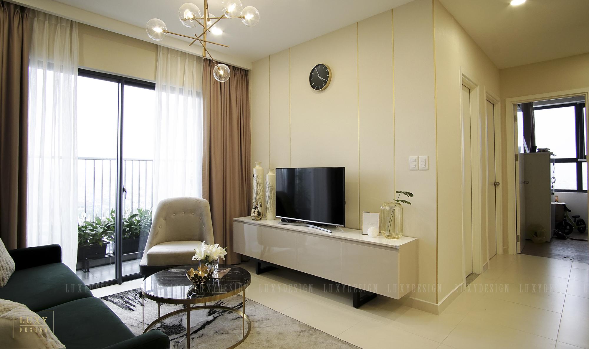 Thiết kế nội thất căn hộ M-ONE 2PN - Phòng khách
