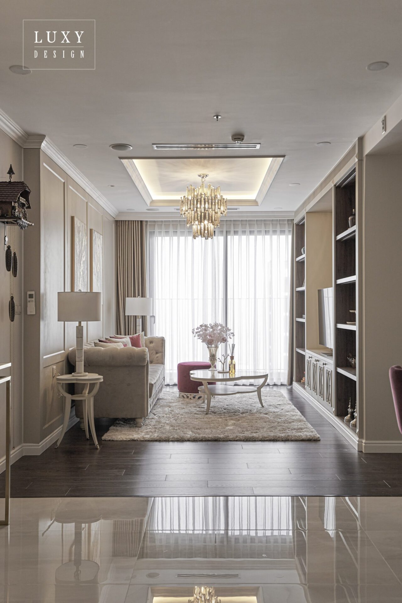 Thiết kế nội thất căn hộ 2PN Hà Đô Centrosa - Phòng khách
