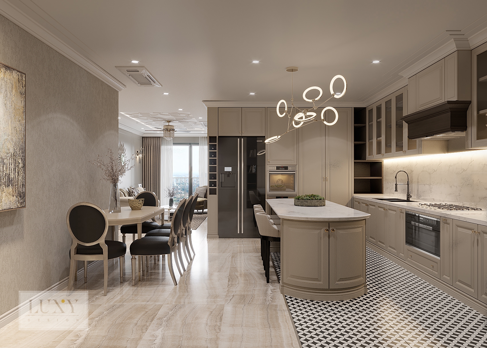 Thiết kế nội thất 3PN Opal SG Pearl – Khu bếp và ăn uống