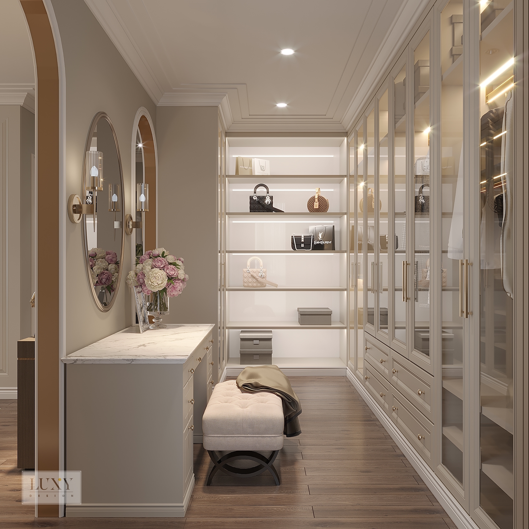 Thiết kế nội thất 3PN Opal SG Pearl – Phòng thay đồ