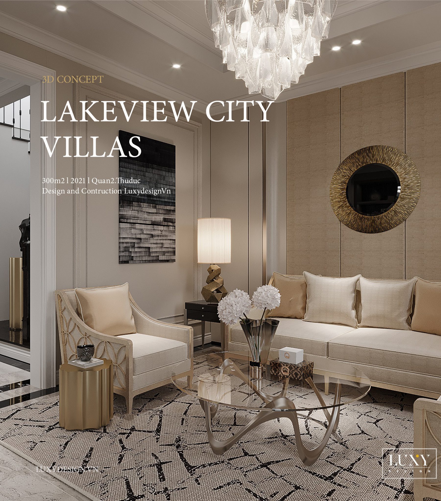 Thiết kế nội thất biệt thự Lakeview quận 2 nổi bật lên sự sang trọng và cao cấp 